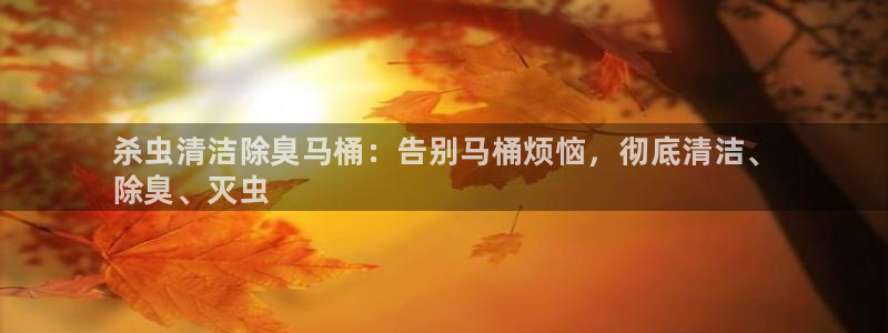 尊龙ag旗舰厅官网·(中国)官方入口：杀虫清洁除臭马桶：